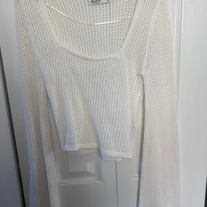 Hollister Cream Open-Knit Scoop Neck Top
